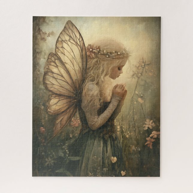 Vintage Woodland Fairy with Floral Crown  Jigsaw Puzzle (Vertical)