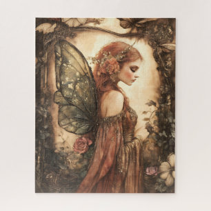 Vintage Woodland Fairy with Roses  Jigsaw Puzzle