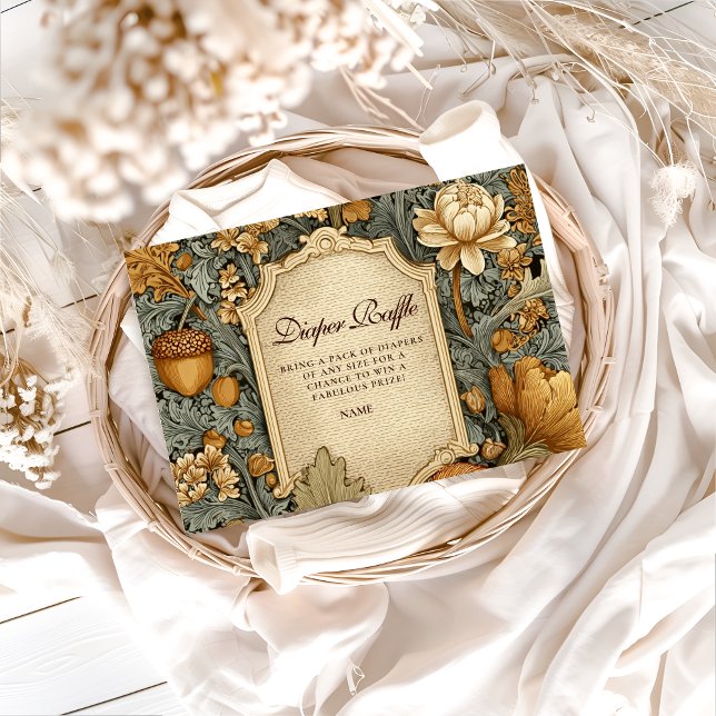 Vintage Woodland Floral Diapper Raffle  Enclosure Card (Creator Uploaded)