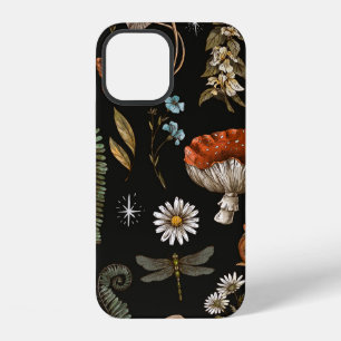 Vintage woodland nature seamless pattern. Amanita iPhone 12 Case