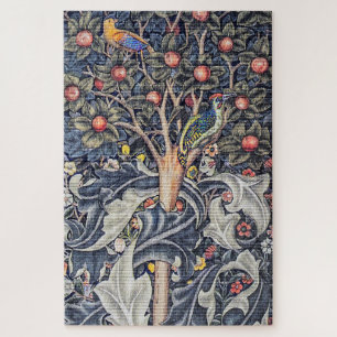 Vintage Woodpecker Floral Tapestry William Morris Jigsaw Puzzle