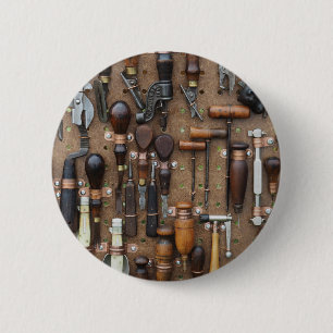 Vintage Woodworking and leather craft tools 2 Inch Round Button