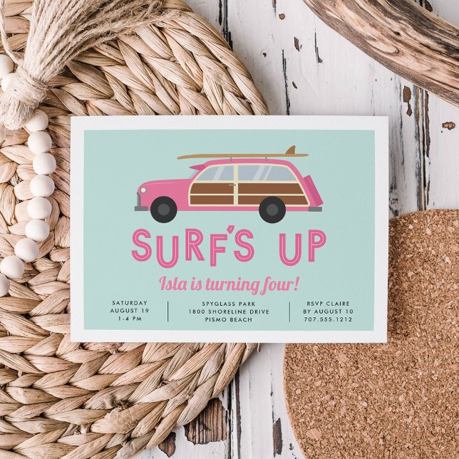 Vintage Woody Car Birthday Party Invitation (Creator Uploaded)