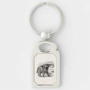 Vintage Woolly Mammoth Personalized Extinct Animal Keychain