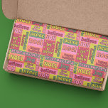 Vintage Word Collage 1970s Style Christmas Pattern Tissue Paper<br><div class="desc">Add a vintage touch to your Christmas gifts this year with this retro style tissue paper. It features a collage of Christmas greetings and sayings in a seventies style colour palette of pink,  orange,  red,  green and lime green.</div>