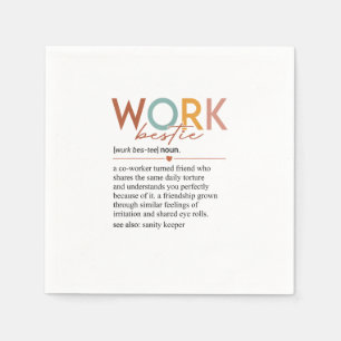 Vintage Work Bestie Definition Teachers Nurses Bos Napkin