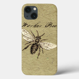 Vintage Worker Bee Insect Illustration Antique iPhone 13 Case
