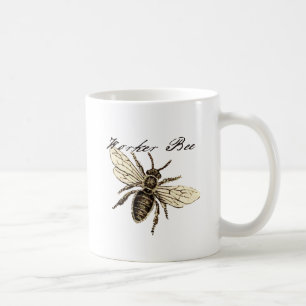 Vintage Worker Bee Insect Illustration Antique Coffee Mug