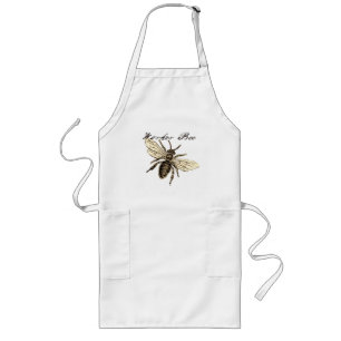 Vintage Worker Bee Insect Illustration Antique Long Apron