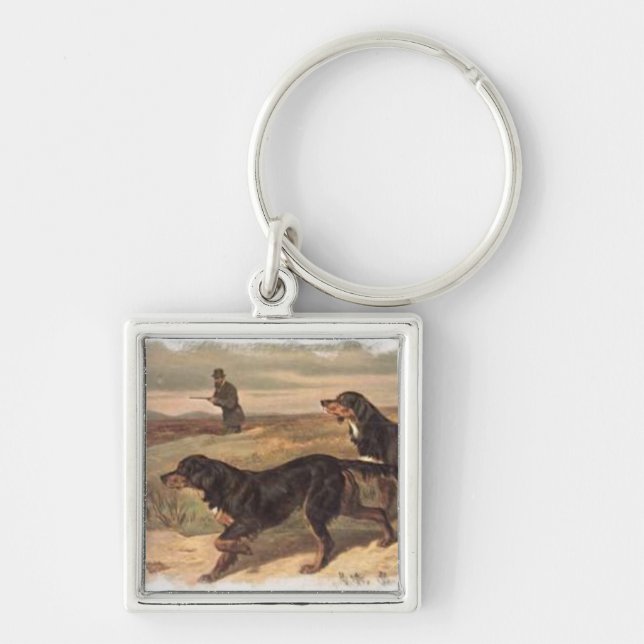 Vintage Working Gordon Setters Key Chain (Front)
