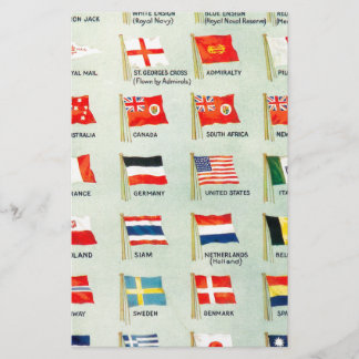 Vintage World Flags Stationery