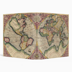 Vintage World Map 1609 Binder