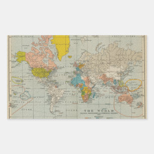 Vintage World Map 1910 Sticker