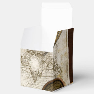 Vintage World Map And Tools Favor Box