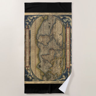 Vintage World Map Atlas Historical Beach Towel