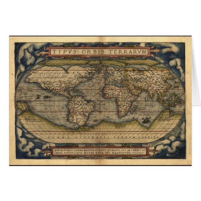 Vintage World Map Atlas Historical Design (Front Horizontal)