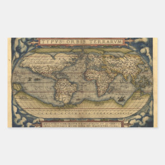 Vintage World Map Atlas Historical Design Sticker