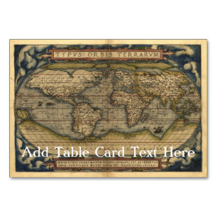 Vintage World Map Atlas Historical Table Number