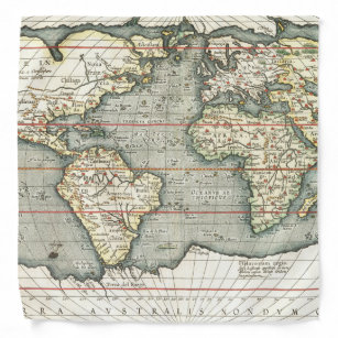 Vintage World Map by Abraham Ortelius 1587–1595 Bandana