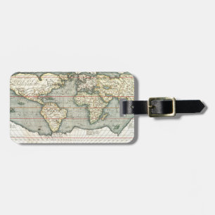 Vintage World Map by Abraham Ortelius 1587–1595 Luggage Tag