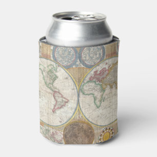 Vintage WORLD MAP Can Cooler