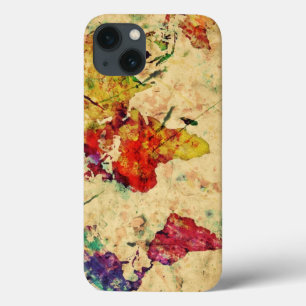Vintage world map iPhone 13 case