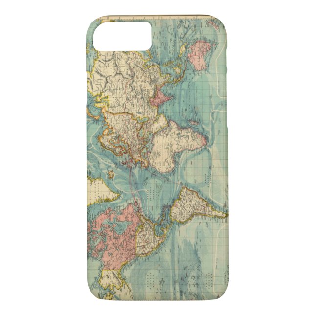 Vintage World Map Case-Mate iPhone Case (Back)