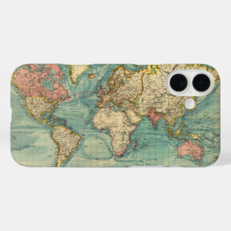 Vintage World Map iPhone 16 Plus Case