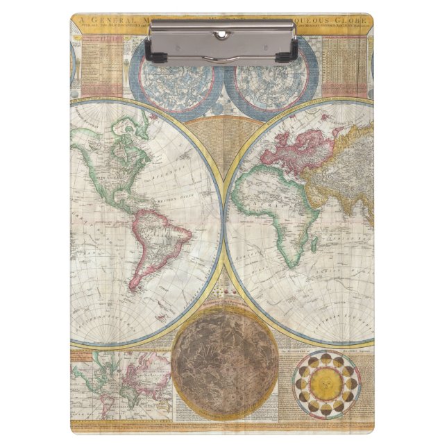 Vintage WORLD MAP Clipboard (Front)