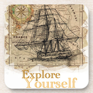 Vintage World Map Coaster