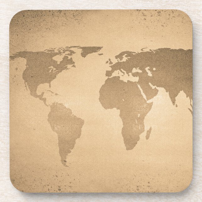 Vintage world map coaster (Front)