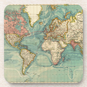Vintage World Map Coaster