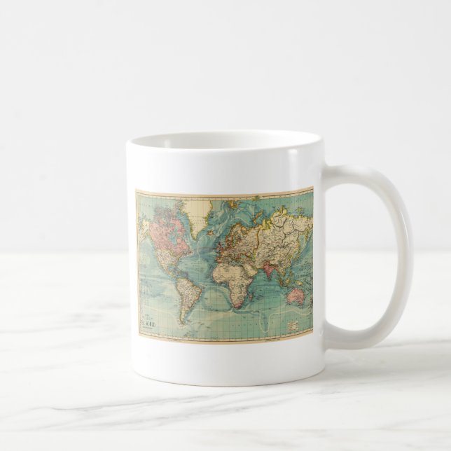 Vintage World Map Coffee Mug (Right)