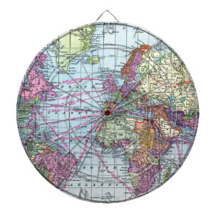 Vintage world map dartboard