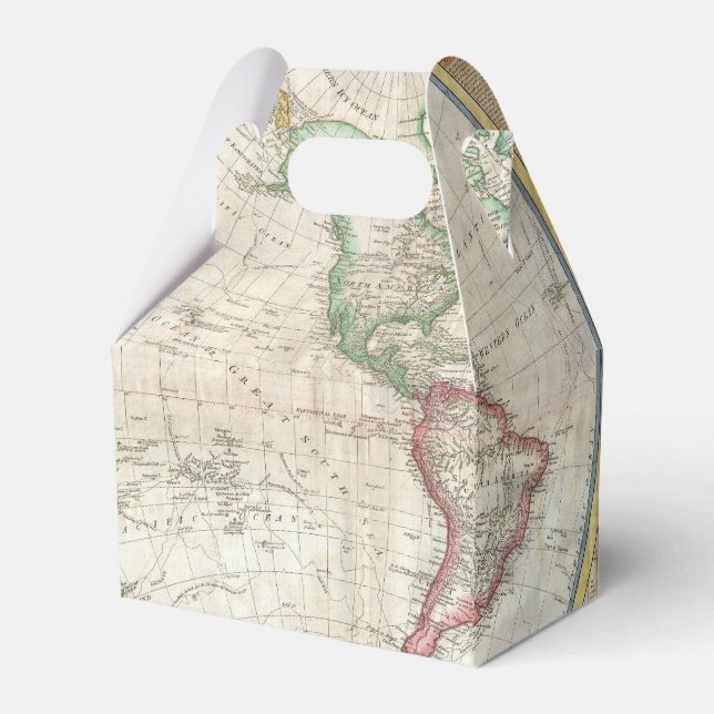 Vintage WORLD MAP Favor Box (Back Side)