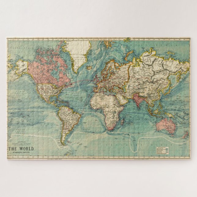 Vintage World Map Jigsaw Puzzle (Horizontal)