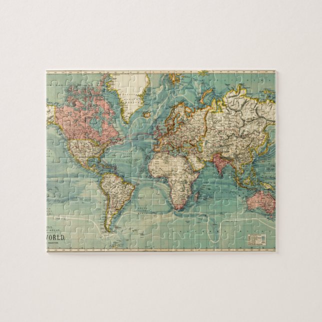 Vintage World Map Jigsaw Puzzle (Horizontal)