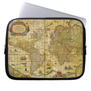 Vintage World Map Laptop Sleeve