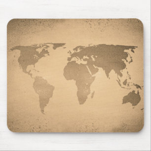Vintage world map mouse pad