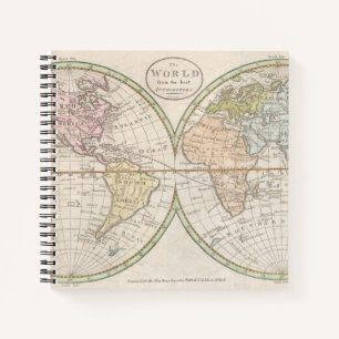 Vintage World Map Notebook