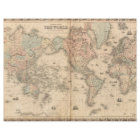Vintage World Map Old Paper Junk Journal Page 