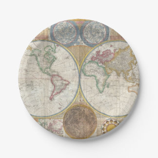 Vintage WORLD MAP Paper Plate
