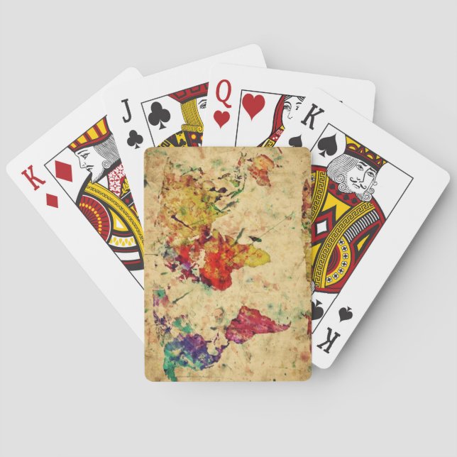Vintage world map playing cards (Back)