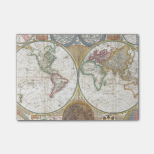 Vintage World Map Post-it Notes