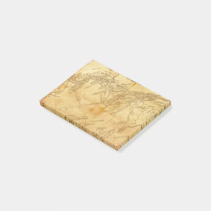 Vintage world map post-it notes