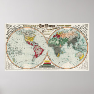 Vintage World Map Poster
