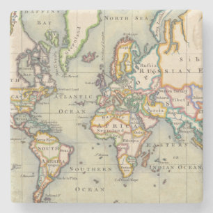 Vintage World Map Stone Coaster