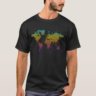 Vintage world Map t shirt world map travelling adv