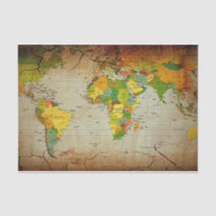 Vintage World Map  Tissue Paper