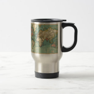 Vintage World Map Travel Mug